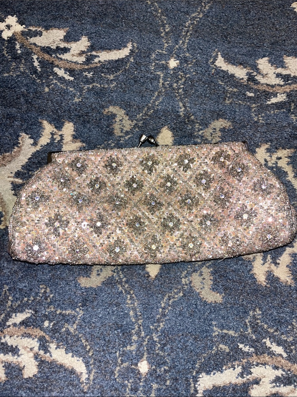Embellished Blush Beaded Evening Clutch